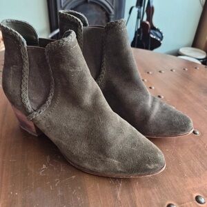 Aldo Olive Suede Ankle Booties